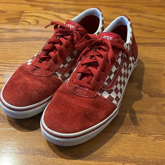 Off The Wall Red Checkered Shoes Size Youth Vans Size 7 - Picture 2 of 8